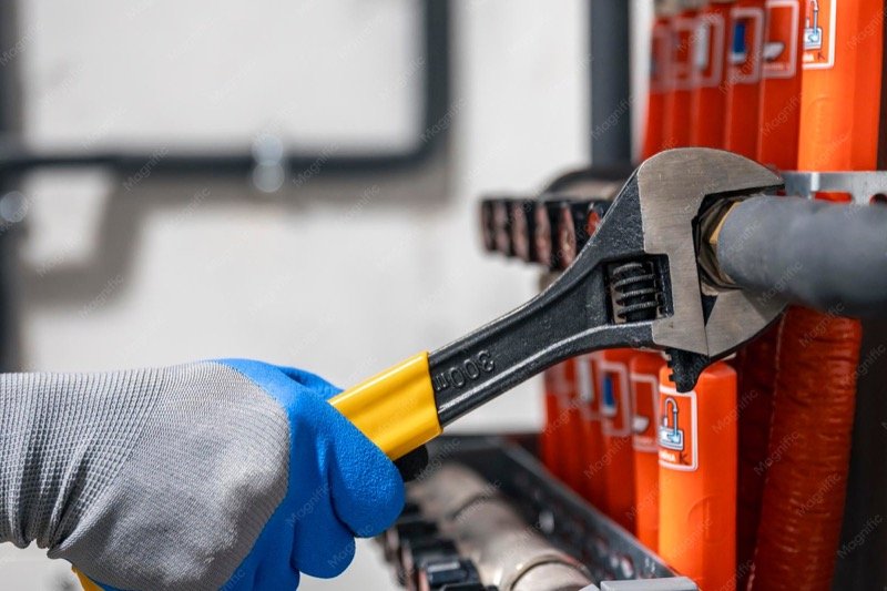 Technicien realisant une maintenance industrielle